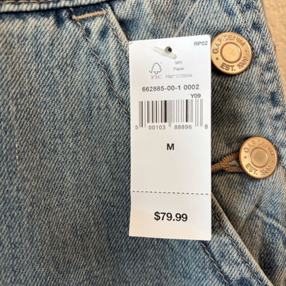 Gap Women's Slouchy Bib Overalls Medium Denim Light Wash Farmcore Country Girl - Picture 8 of 13